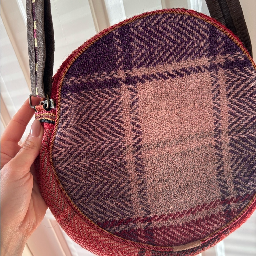 Boho Round Crossbody Bag in Red and Black - Picture 8 of 12